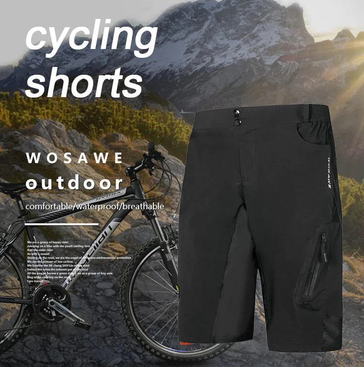 WOSAWE водоотталкивающие мужские шорты из дышащей ткани для велосипедных прогулок свободные MTB для горного велосипеда, для спусков спорта на открытом воздухе велосипедные шорты