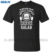 Gildan New Fashion T Shirt Graphic Letter Premium Crew Neck Started With Someone Eating Salad Short Sleeve Tee Shirts For Men