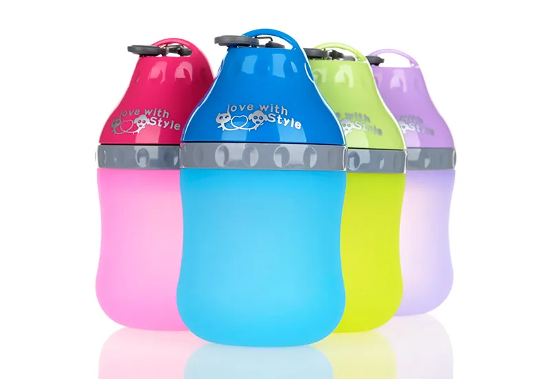 Collapsible Small Dog Watering Bottle Outdoor Portable Lightweight Drinking Bottle ABS+Silicone Material Safe and Clean (2)