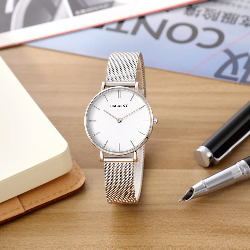 orologio al quarzo con cinturino in maglia di acciaio inossidabile cagarny stile dw per orologi alla moda da donna (3)