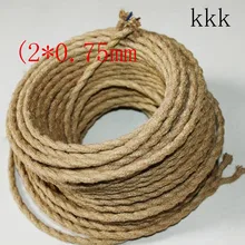 10 м/лот оптом, винтажный коричневый цвет, винтажная веревочная ткань, медный проводник, Eletrical Wire 2*0,75 мм, подходит для лампы Эдисона