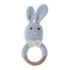 New Baby Bunny Ear Teether Wooden Teething Ring Newborn Sensory Toy Shower Gift - Цвет: LBL