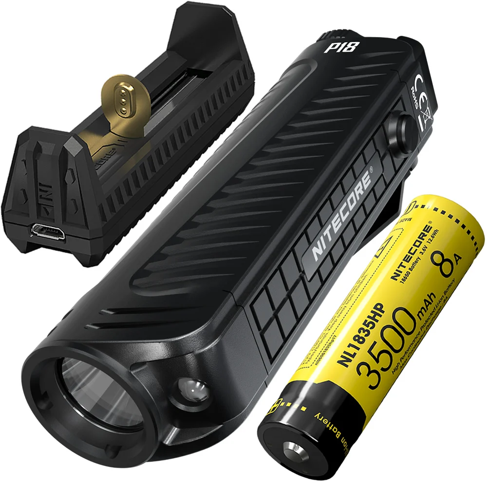 2019 NITECORE P18 + 18650 аккумуляторная батарея + F1 USB зарядное устройство 1800 люмен CREE светодиодный фонарь уличный походный фонарик Бесплатная