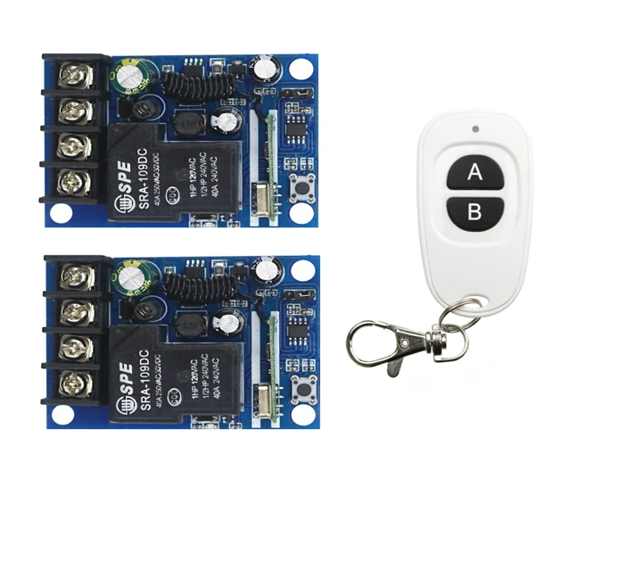 DC 12V 24V 36V 48V 10 A 1 CH RF беспроводной пульт дистанционного управления 2 * приемник и
