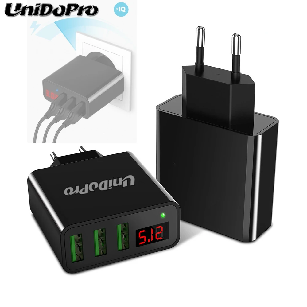 Сетевое зарядное устройство Unidopro с 3 USB портами и европейской вилкой для LG G Pad F 8 0