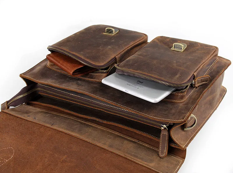 Nesitu, Винтажный Мужской портфель из кожи Crazy Horse, мужской портфель, сумки-мессенджеры, 14 дюймов, сумка на плечо для ноутбука, мужские Офисные Сумки# M7105
