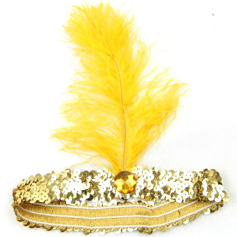 

Bright Feather Chic Hairband Flapper Sequin Headband Sexy Dancing Party Prop