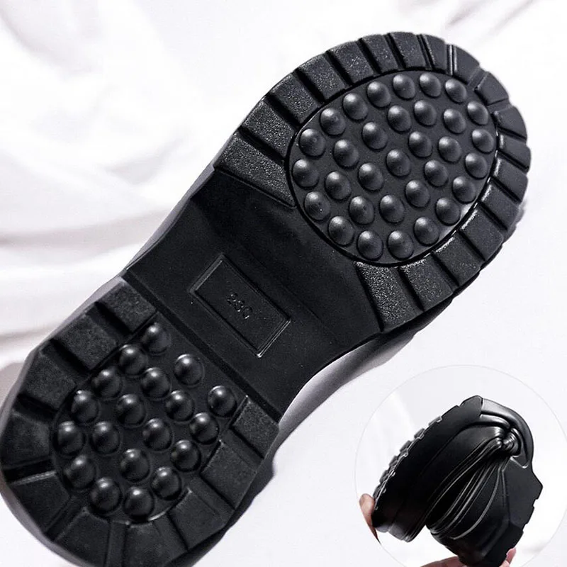 2 Grueso Botas Invierno Tobillo Tamaño De Plataforma black Mujer Tacones Alto Flock Black Caliente Otoño Tacón Grande Piel gq1YTEcw
