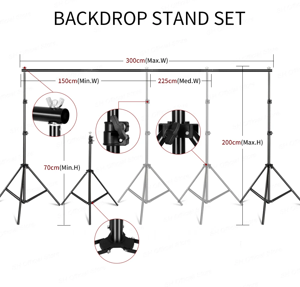 Professional Photography Lighting Equipment Kit Soft Light Umbrella Softbox Holder Light Bulbs Socket Backdrops Photo Studio Kit