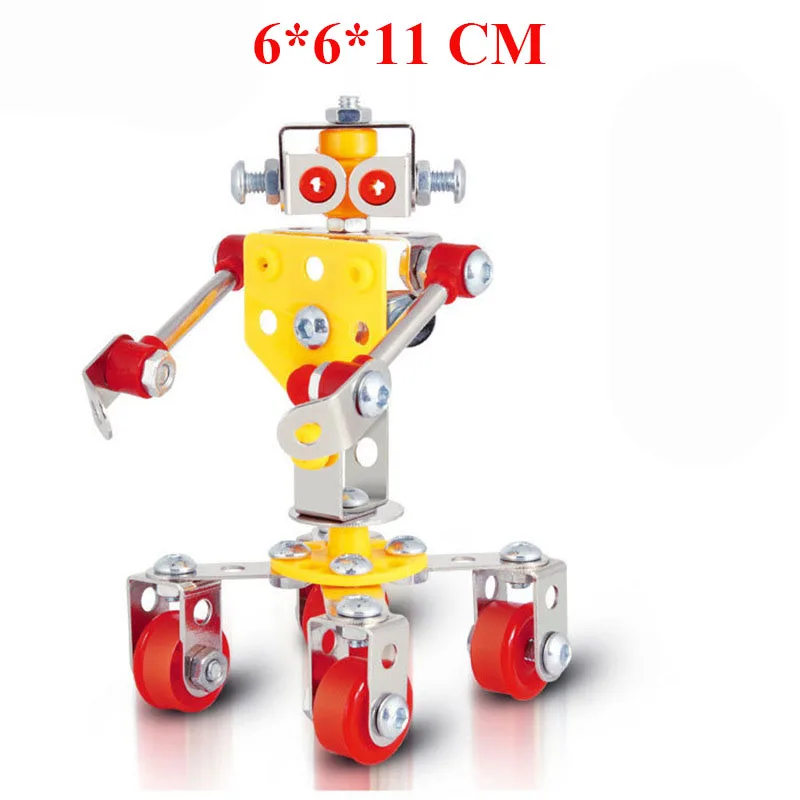  3set Large 3D Metal Puzzle Assemble Screw Building Blocks Kits Convertible Robot Model Teaching Toy - 33004248250