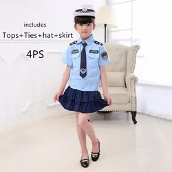 2019 Пурим Хэллоуин Карнавал Маскарад полицейский костюмы для косплея детей обувь мальчиков полицейская форма маленьких девочек полицейск