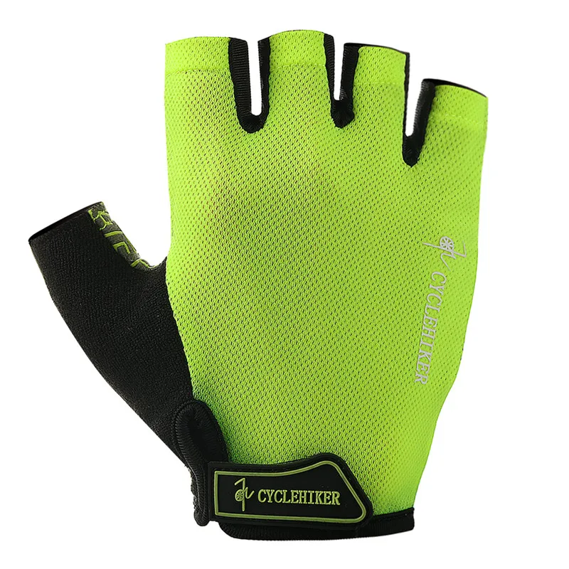 

Fluorescent Green/Black Cycling Gloves Men Women Bicycle Riding Glove luva ciclismo Breathable Net guantes mtb Cycle Bike Gloves