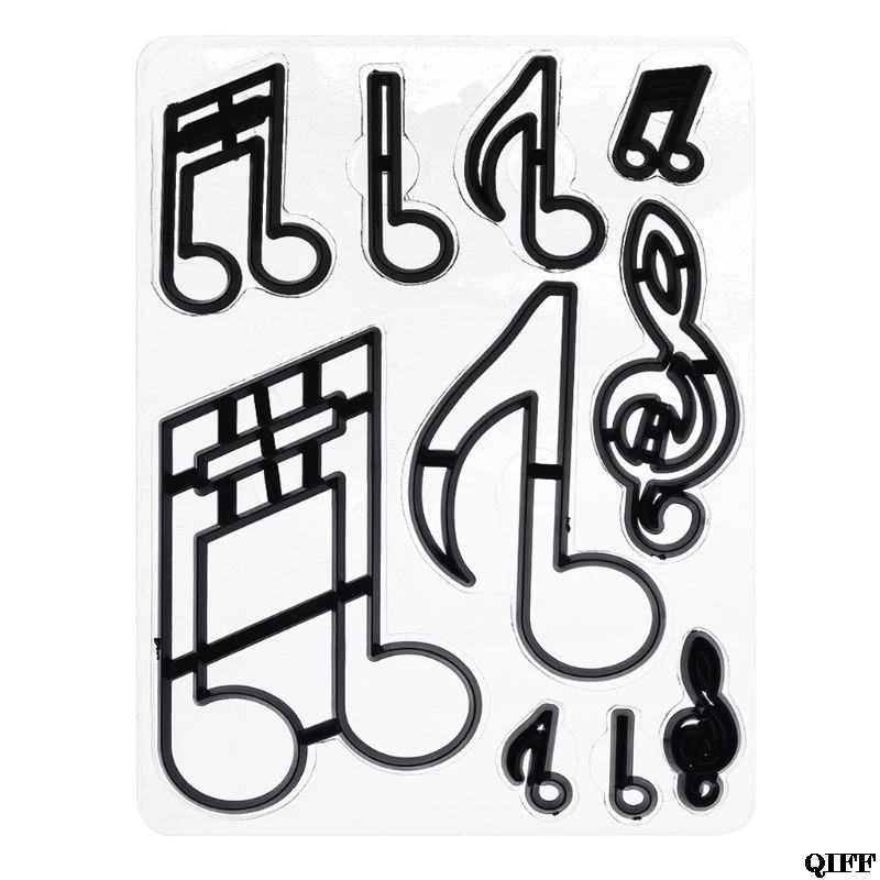 

10PCS/SET Extra Large Music Notes Cookie Cutter Plastic Sugarcraft Fondant Cutter Mold Cake Decorating Tools Baking Mold JUN06