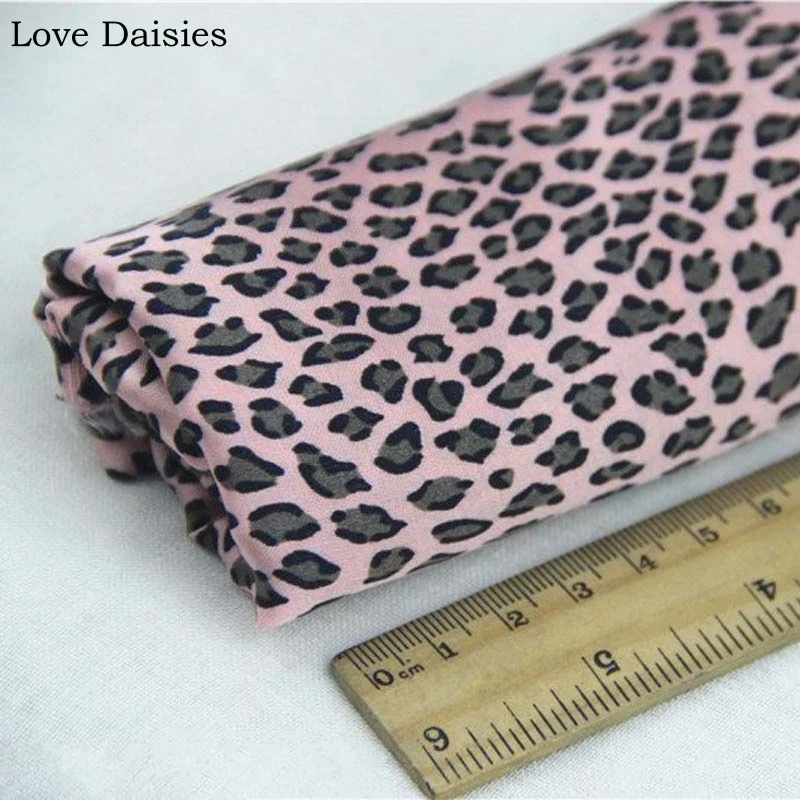 Вискоза розовый леопард тонкий мягкий тонкий гладкий шелк ощущение ткани для DIY летняя одежда платье рубашка ручная работа ночная рубашка