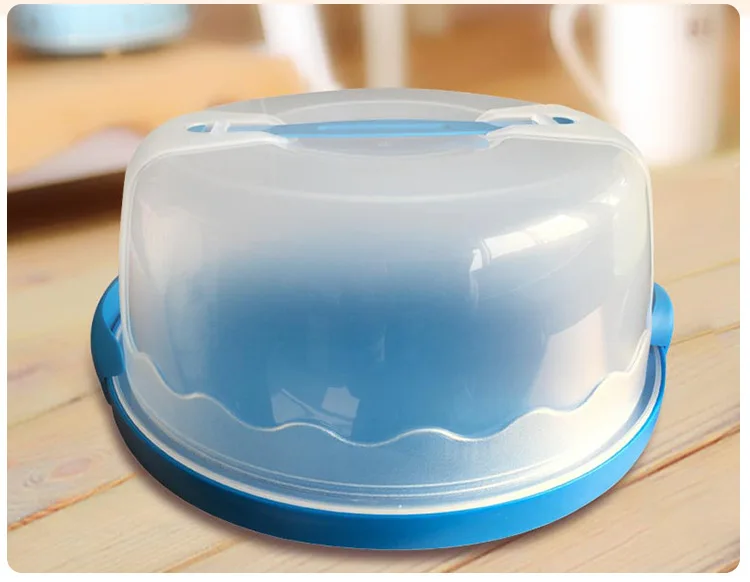 Пластик коробки контейнер для тортов Дисплей коробка с крышкой(купол и база) костюмы ниже 10 в торт - Цвет: Blue