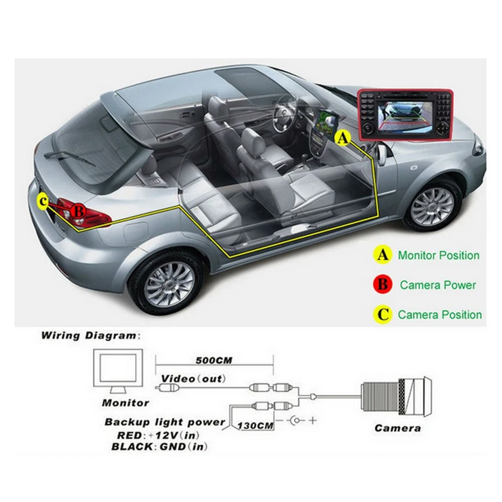 Автомобильная камера заднего вида Podofo с цветным ЖК дисплеем 4 3 дюйма|monitor rear|monitor
