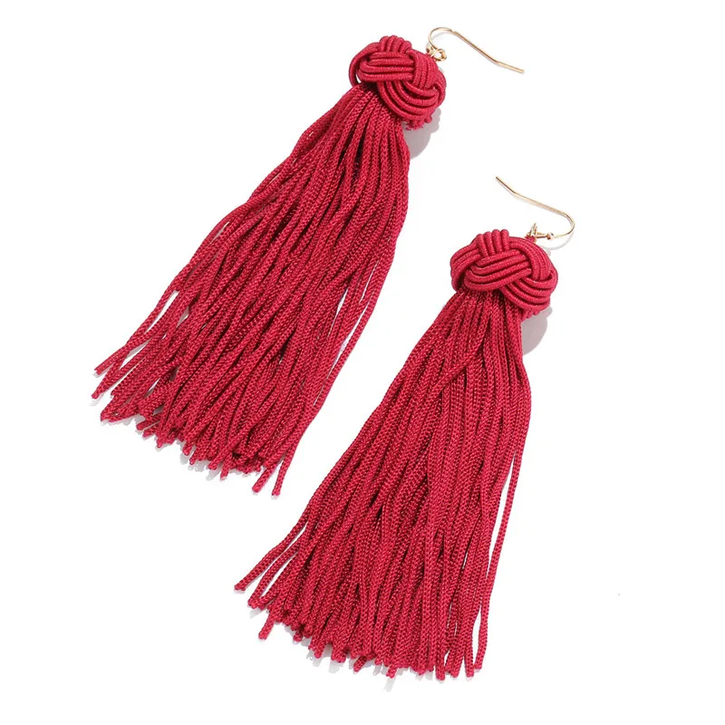 Bohemian Handmade Weave Drop Earrings Fashion Long Tassel Earrings for Women Statement Fringing Jewelry valentines day gift