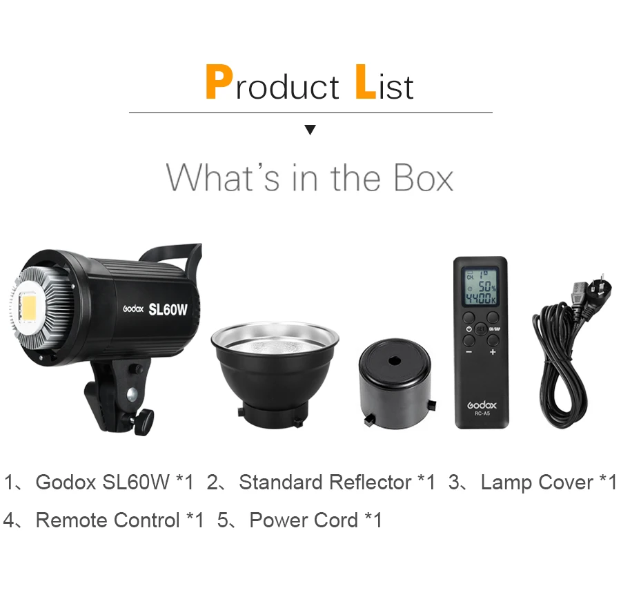 Godox светодиодный светильник для видео SL-60W 5600K белая версия видео светильник непрерывный светильник для студийной видеозаписи