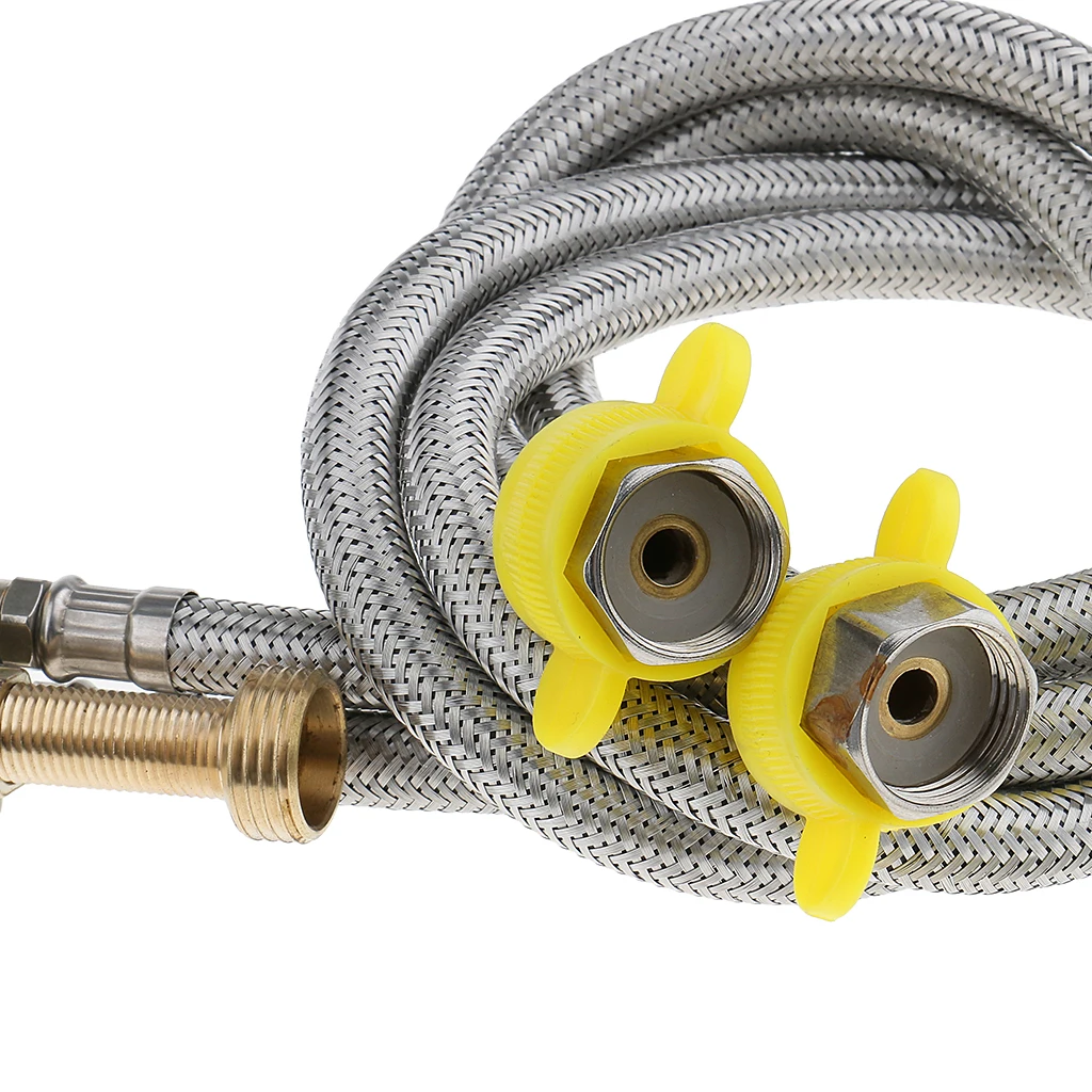 Hot Cold Faucet with Spray Hose Replacement Part Set for Spa Beauty Salon Shampoo Bowl Sink - 60cm/70cm/80cm