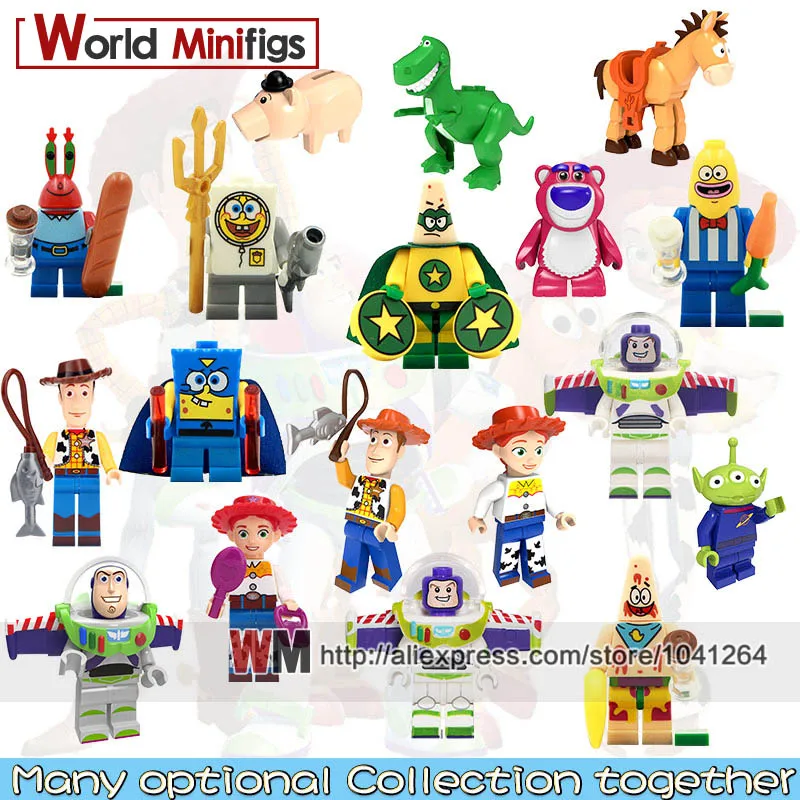 

Building Blocks Single Sale Toy Story Buzz lightyear Woody Jessie Bricks Big Star lotso Kids DIY Toys Educational Children Gift