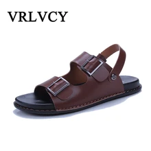 Новые мужские туфли сандалии удобная дышащая Летняя обувь модная обувь на плоской подошве обуви два носить мужские сандалии