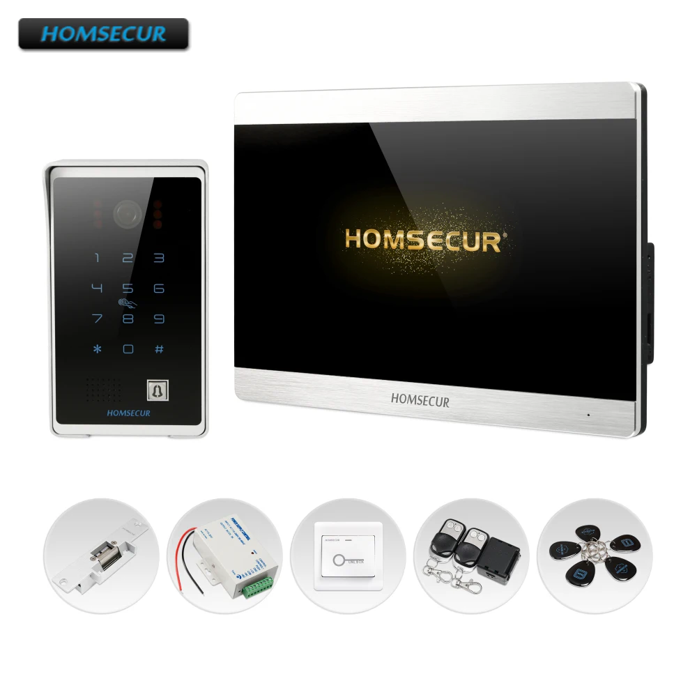 Homsur 7 "проводной Hands-free видео дверной телефон домофон система RFID карта доступа BC081HD + BM715HD-S