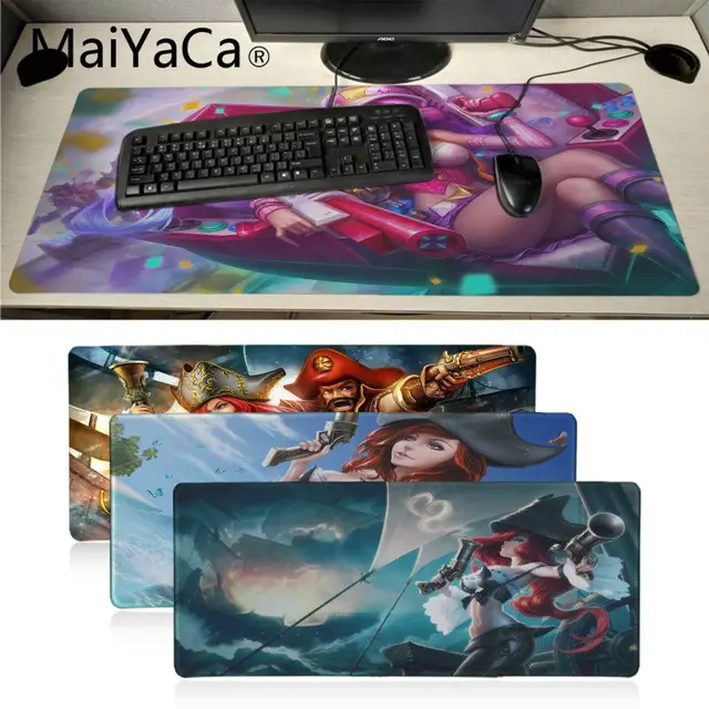 Best Offers MaiYaCa Boy Gift Pad lol Miss Fortune Unique Desktop Pad Game Mousepad Large Gaming Mouse Pad PC Computer desk mat Keyboard Mat