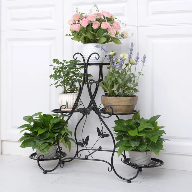 Aliexpress Clic Plant Stand Metal Flower Herbs Holder Clic Plant Stand Metal Flower Herbs Holder Garden Patio Shelves For Pot Rack