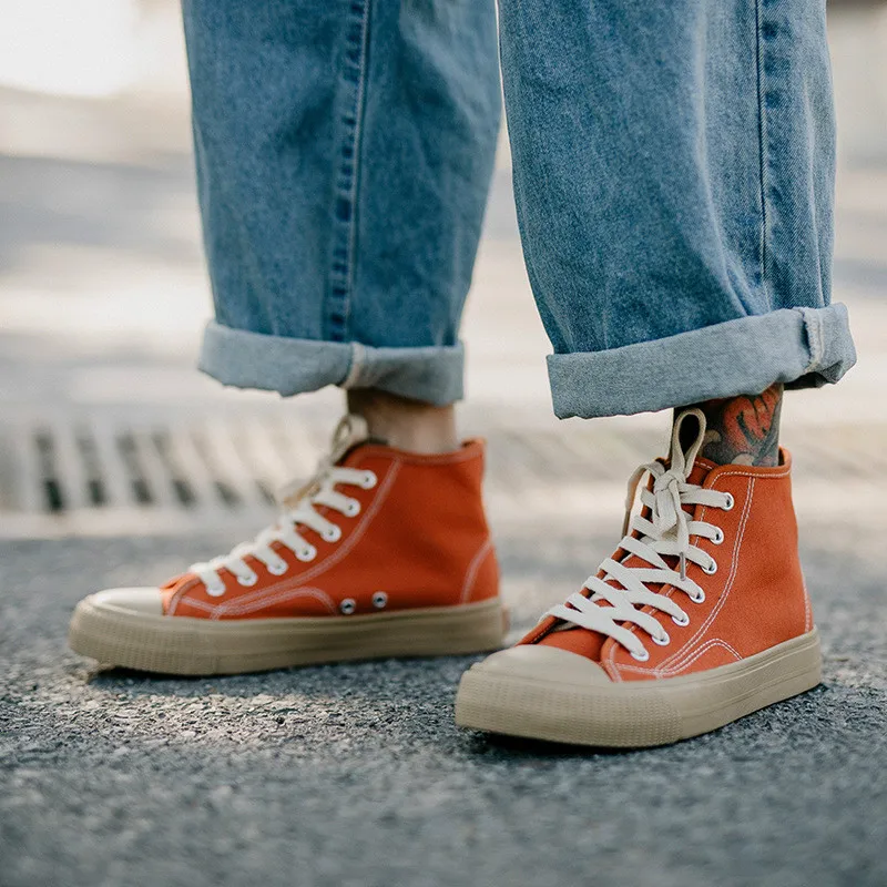 

2019 Summer Vulcanized Shoes Men Shoelace Breathable Canvas Shoes High Quality Men Sneakers Students All Match Shoes Size 39-43