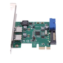 4 Ports USB 3.0 PCIe PCI Express Expansion Card 2 External Ports & 2 Internal 19Pin Header for PCI-E x1/x4/x8/x16 Computer PC