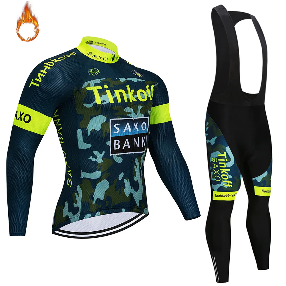 Equipo profesional de manga larga de invierno de lana térmica de Ciclismo jerseys Ropa de Ciclismo conjunto Ropa de Ciclismo Ropa/chaqueta de bicicleta pantalones de babero de bicicleta