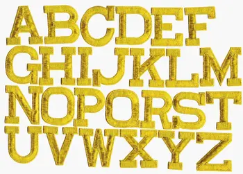 

GOLD 2" Alphabet Letters your choice Iron on Applique Embroidery Patches for clothing cap hat diy accessories