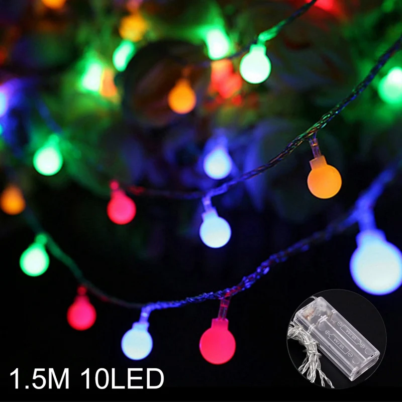 PATIMATE 2 м 5 м светодиодный светильник Свадебные украшения вечерние украшения для елки рождественские украшения для дома счастливый год - Цвет: 1.5M 10LED Color