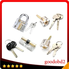 Goodobd2 4pcs/set Cutaway Lock Transparent Training Skill Professional Visable Practice Padlock Lock Pick For Locksmith tools free shipping 9pcs transparent visible cutaway practice padlock door lock pick training skill for locksmith
