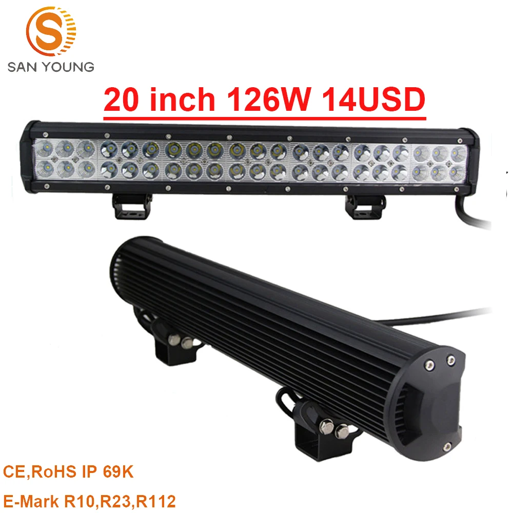 

22" Super Bright off road driving 126W LED Light Bar For 4x4wd Vehicle ATV SUV UTV truck tractor marine mining LED light bar