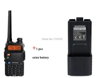 

Walkie-Talkie baofeng 5R, 136-174&400-520MHz dual band dual display dual standby DTMF walkie+ extra battery 3800mAh new