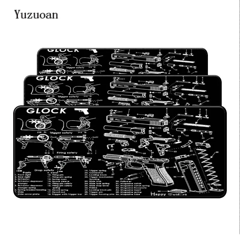 

Yuzuoan Large Overlock Simple Design Speed Gun parts Game MousePads Computer Gaming Mouse Pad Gamer Play Mats Version Mousepad