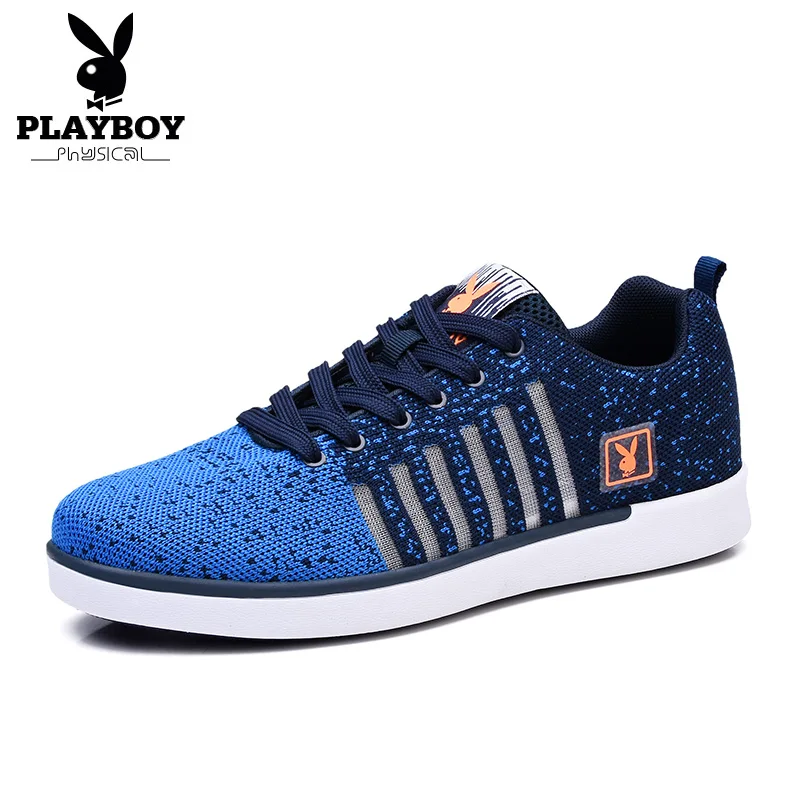 Estilo Jovens cinza Marinho Playboy Malha Sapatos Amante outono 2017 Moda Top Primavera Preto Homens Up Da73056 azul lace De Calçados Casuais Respirável Plana RRqw8Zp