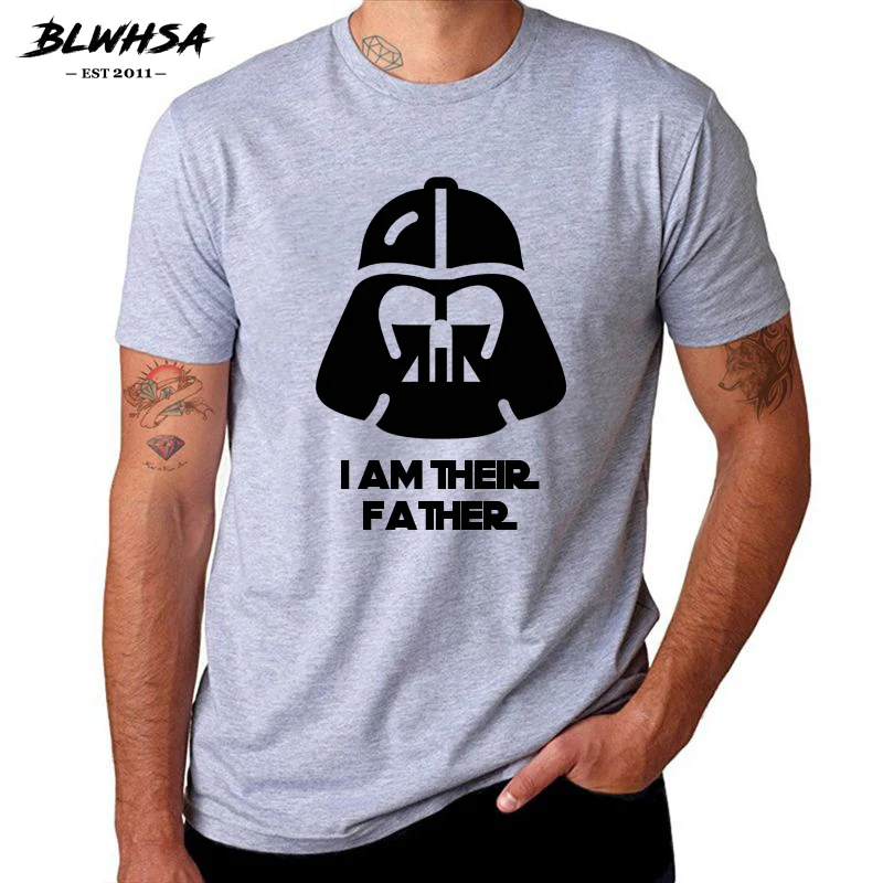 

BLWHSA I Am Their Father T Shirt Men Fashion Short Sleeve Cotton Brand Movie Printing Funny T-shirt Cool Slogan Tees Clothing