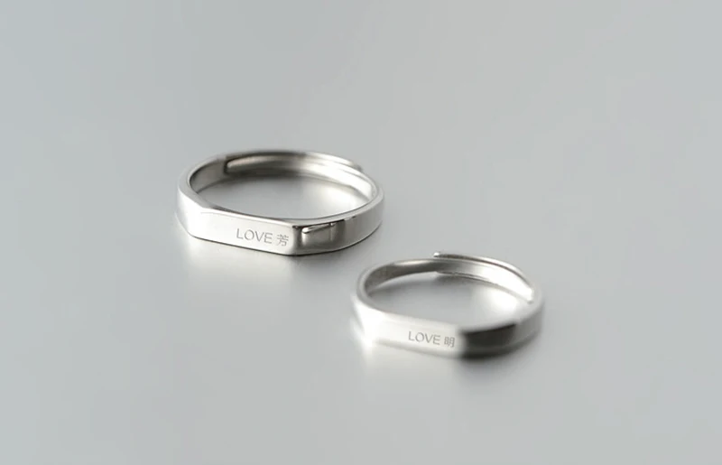 925 пробы Серебряное кольцо для влюбленных, классическое простое кольцо для женщин и мужчин, парные свадебные украшения, сделай сам, гравировка