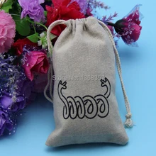 100 шт/партия джутовых/льняных подарочных мешков на шнурке для туалетных принадлежностей/небольших упаковок инструментов, размер быть настроен, различные цвета