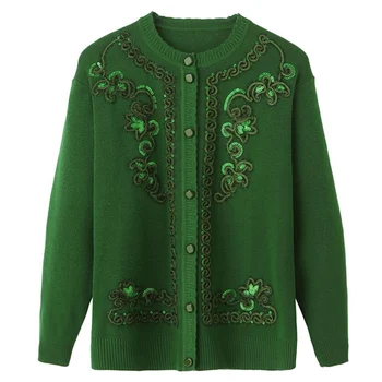 

Women Sweater and Cardigans Knit Jackets embroidery Floral Sweaters Ponchoes Button Loose Female Cardigans 2019 Winter Coats