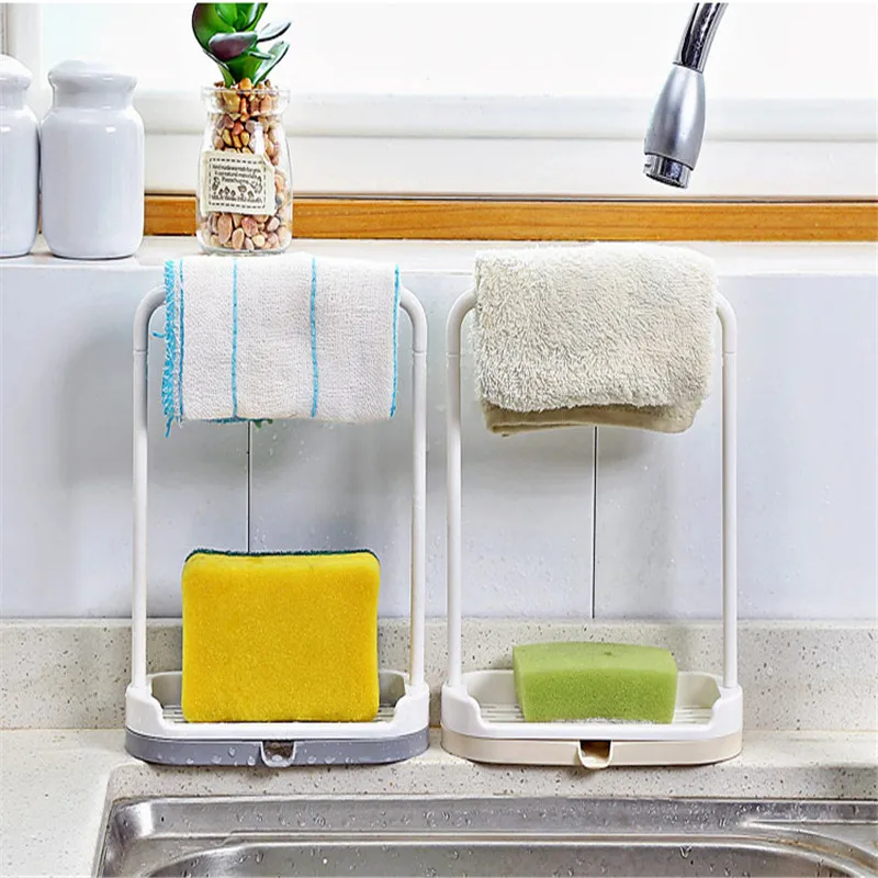 Hoomall Multifunctional Sponge Towels Racks Holders Kitchen Countertops