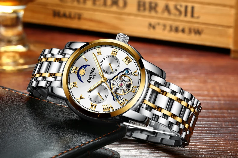 Original Top Brand Mens Business Watches Luminous Hands Skeleton Tourbillon Automatic Watch Mechanical Moon Phase Montre Homme (6)