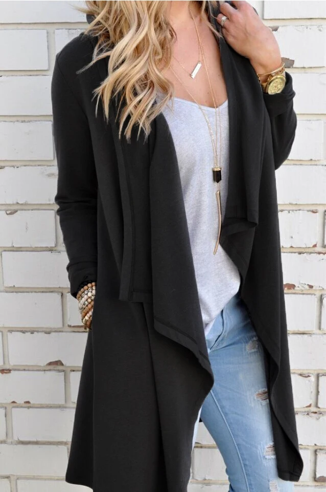 

women trench 2018 autumn clothes turn down collar stitch slim female knit long trench gothic coat fashion windbreaker japanese