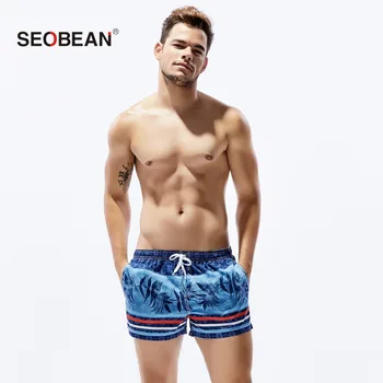 

Summer Mens Active Workout Jogger Boxers shorts Men's Sweatpants Board Beach print Shorts Male Short Bottoms Quick Drying