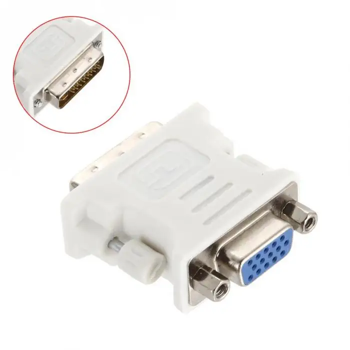 DVI-I Dual Link24+ 5 Male to HD 15 Pin VGA SVGA женский видеокарта монитор преобразователь напряжения с ЖК-дисплеем адаптер HSJ-19