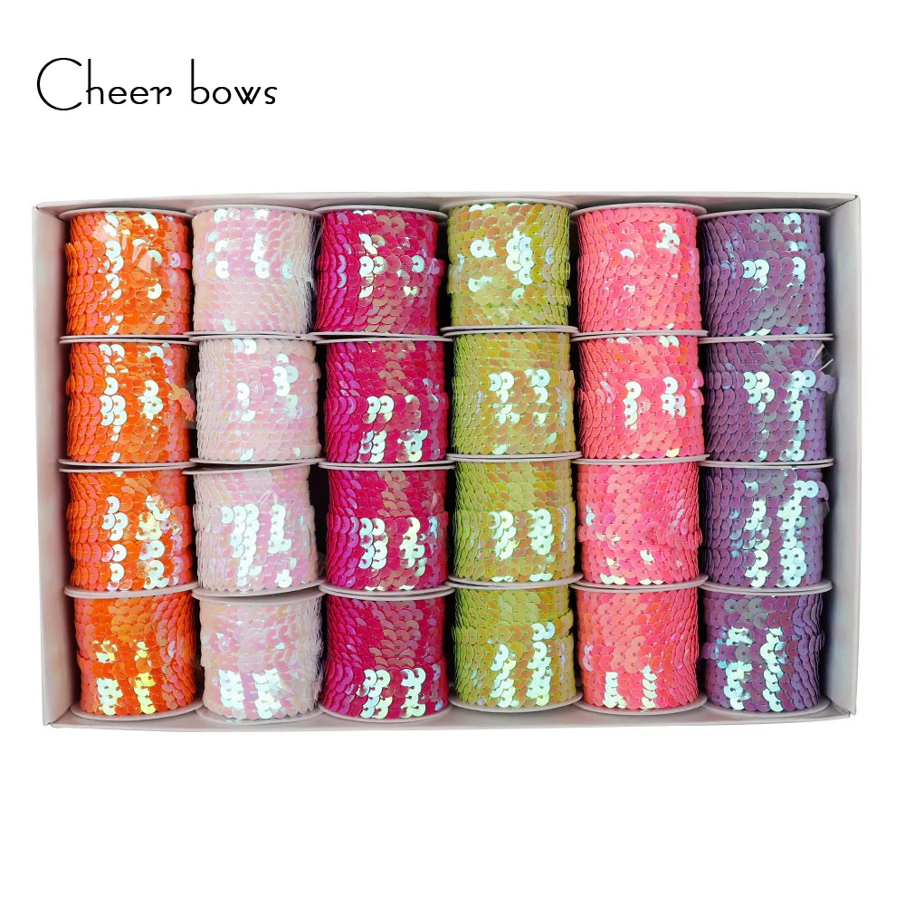 

5 yards 6mm Reversible Sequin Ribbon Sequin String DIY Clothes Headmade Crafts Material Wedding Party Decoration