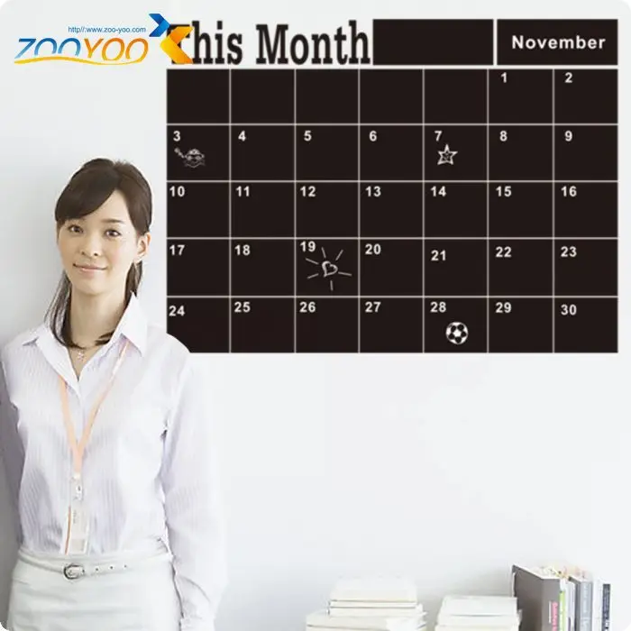 

Monthly Planner Chalkboard Decorative Wall Stickers For Home Decorations Vinyl Blackboard Decor Living Room Office Room Wall Art