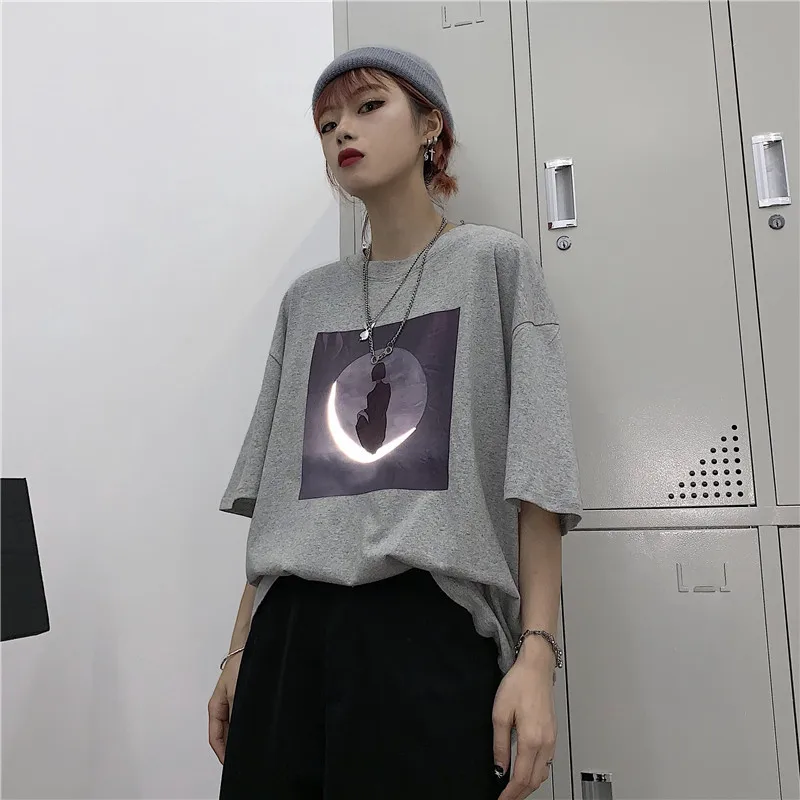

Reflective Clothing Printed T-fluor tshirt, 2019 Sexy, BFF Moon Fluorescent Short Sleevefluor